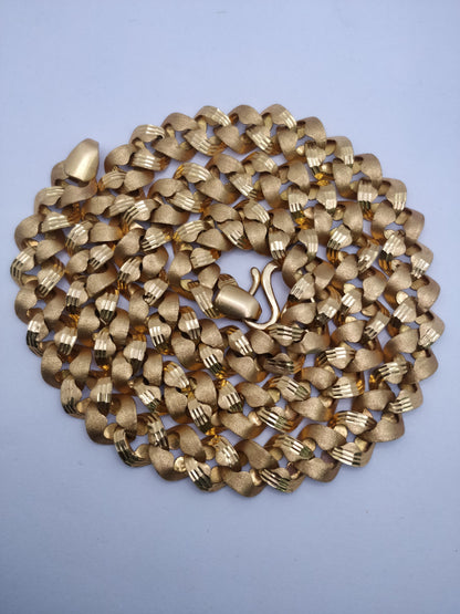 Royal Matte Cuban Gold Chain | Purity 22 Carat | Weight 54.5G